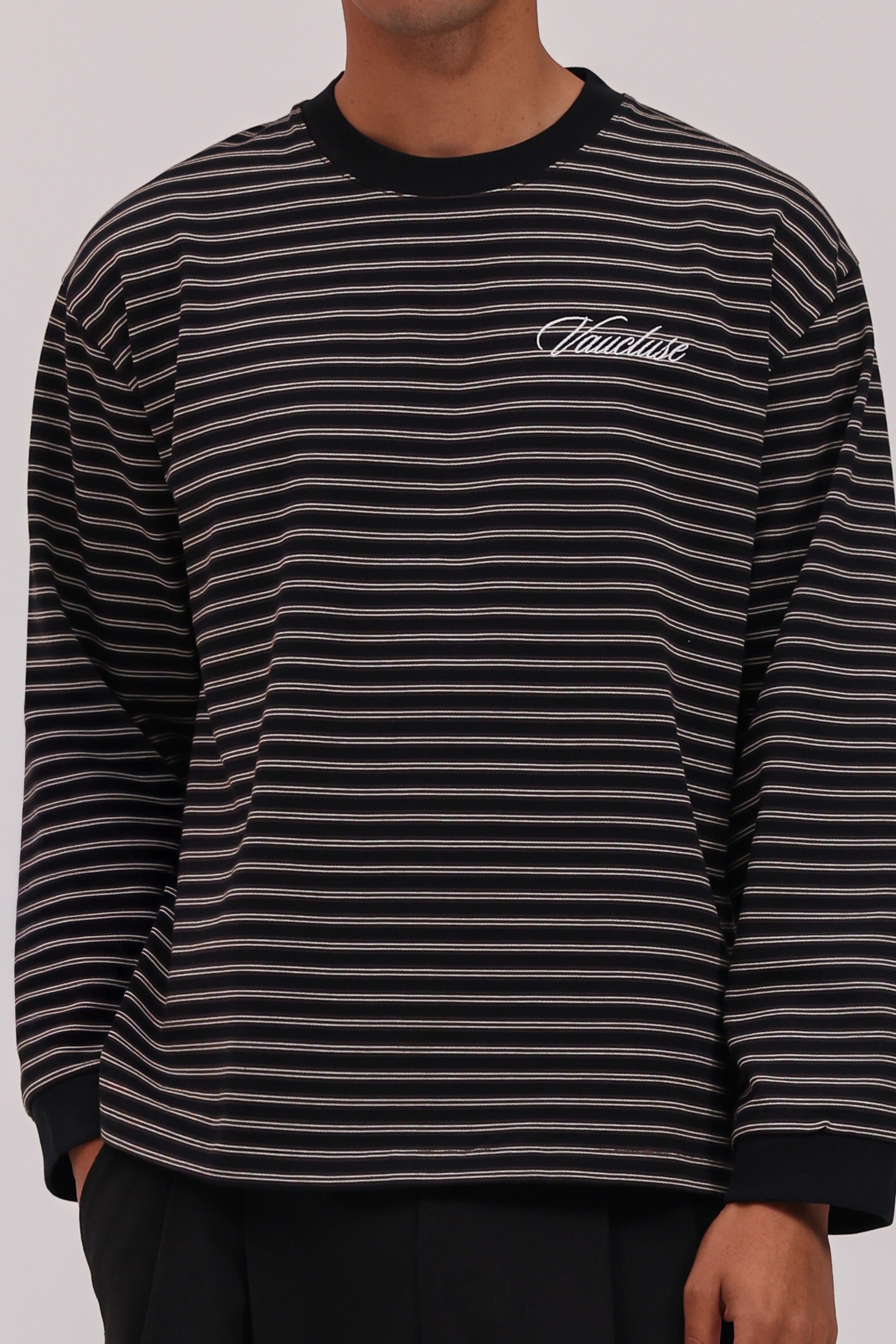 Striped Long Sleeve T-Shirt - Black/White