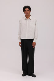 PRE - ORDER Striped Signature Long Sleeve Shirt - Beige/Black
