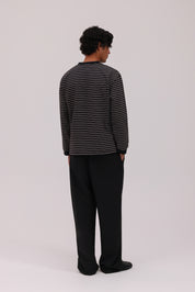 Striped Long Sleeve T-Shirt - Black/White