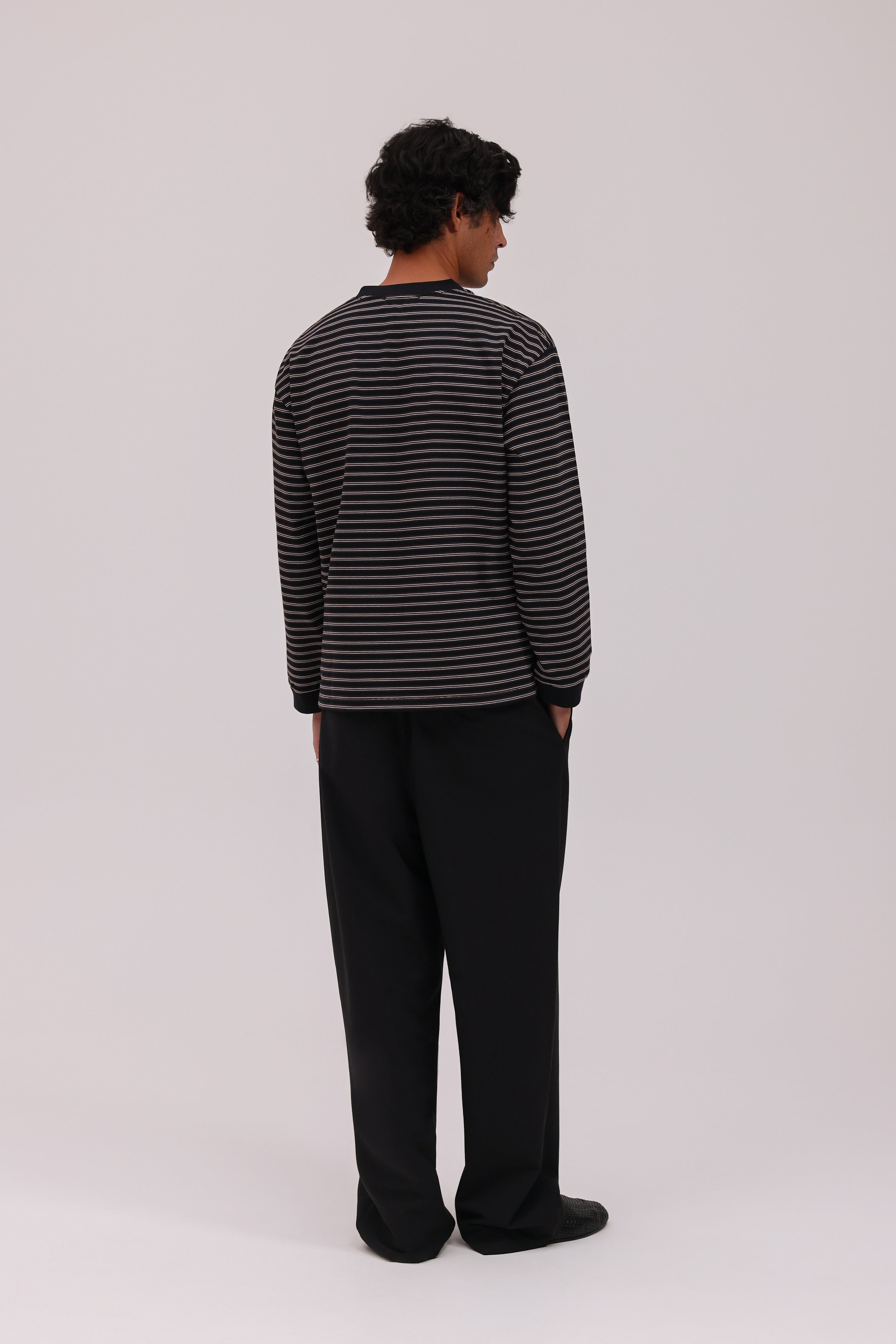 Striped Long Sleeve T-Shirt - Black/White