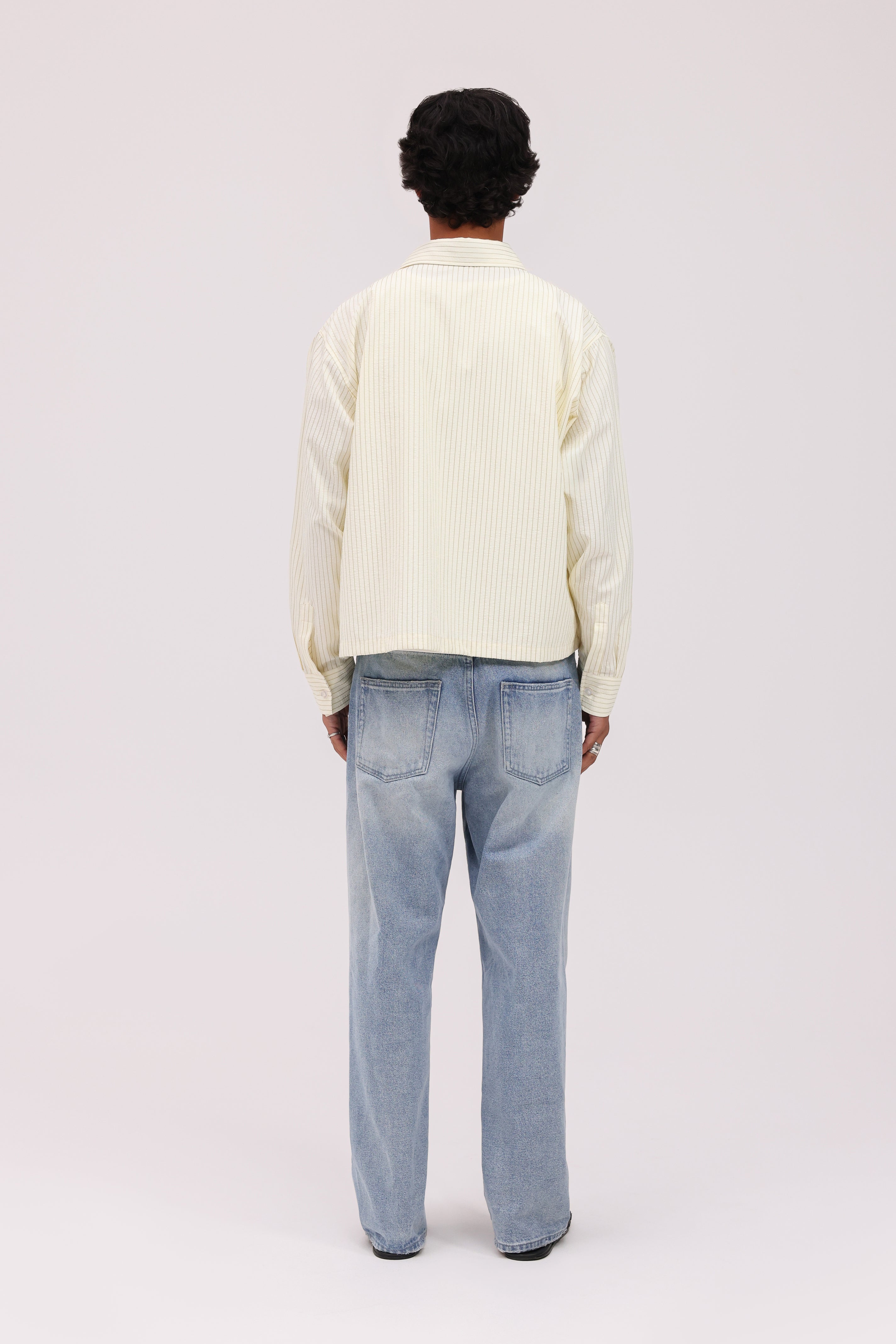 Striped Signature Long Sleeve Shirt - Cream/Brown