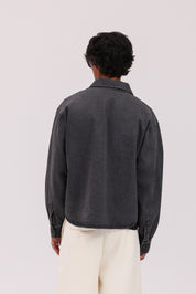 Denim Signature Long Sleeve Shirt - Charcoal