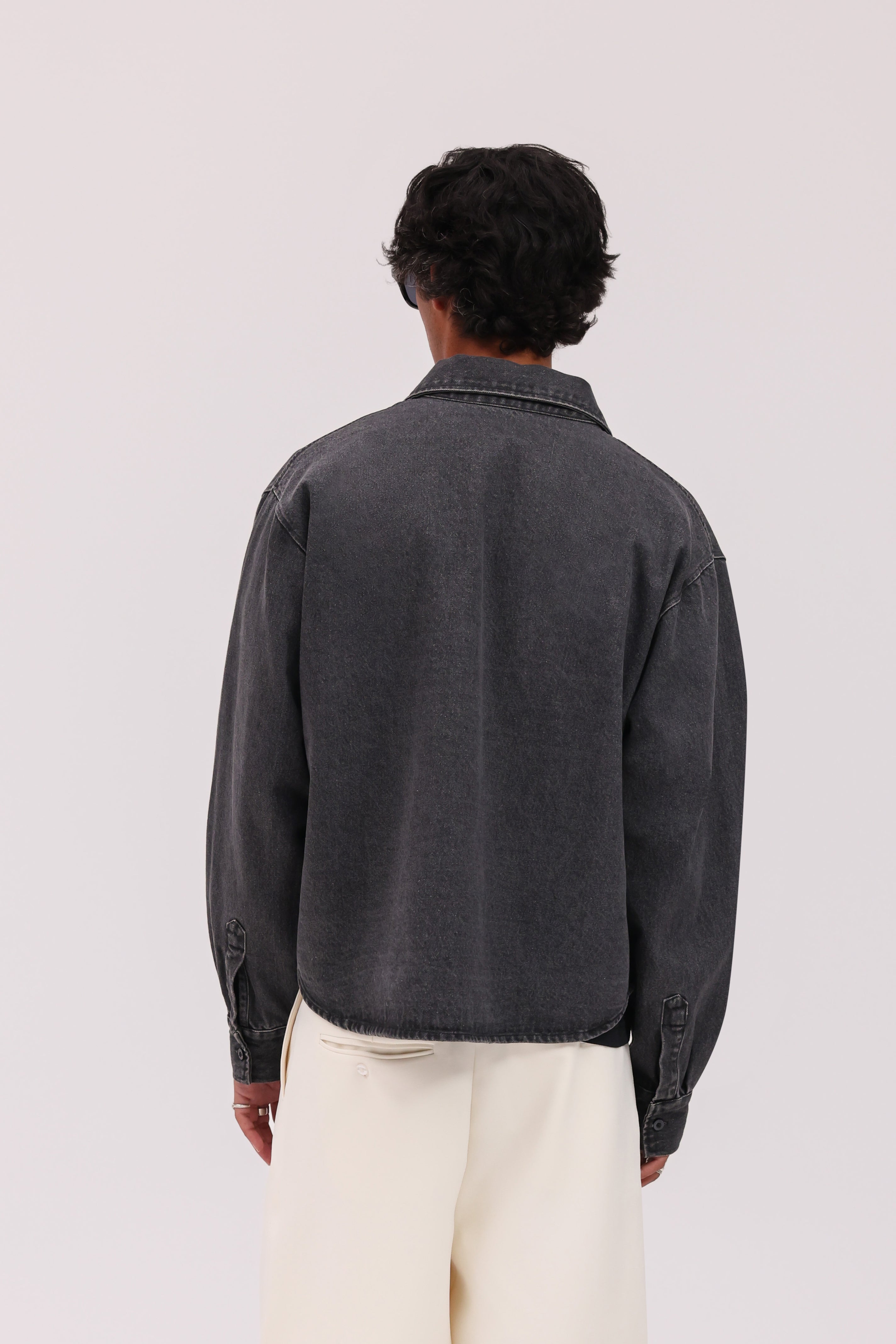 Denim Signature Long Sleeve Shirt - Charcoal