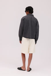 Denim Signature Long Sleeve Shirt - Charcoal