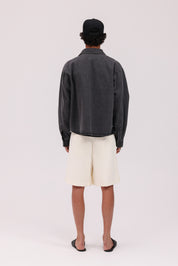 Denim Signature Long Sleeve Shirt - Charcoal