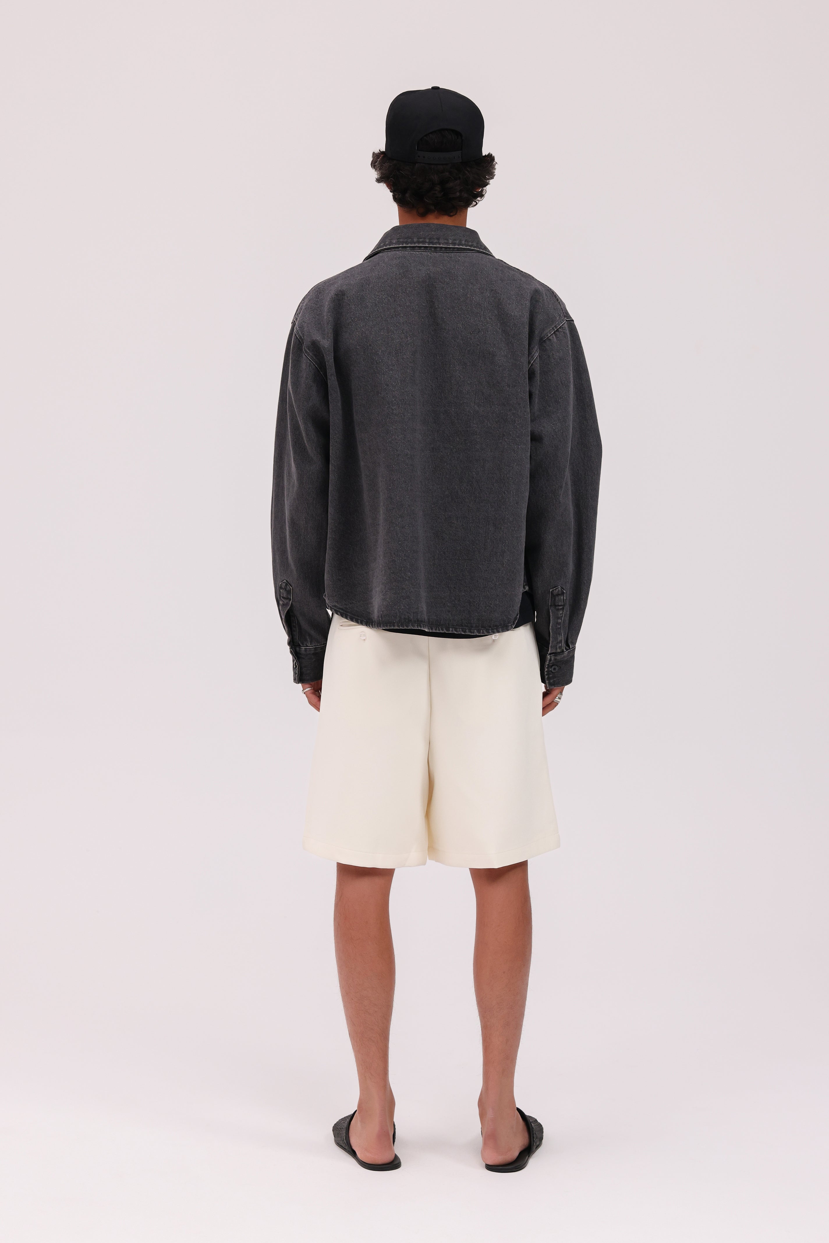 Denim Signature Long Sleeve Shirt - Charcoal