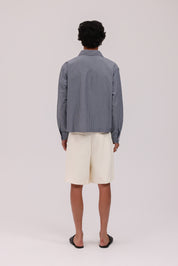 Striped Signature Long Sleeve Shirt - Slate