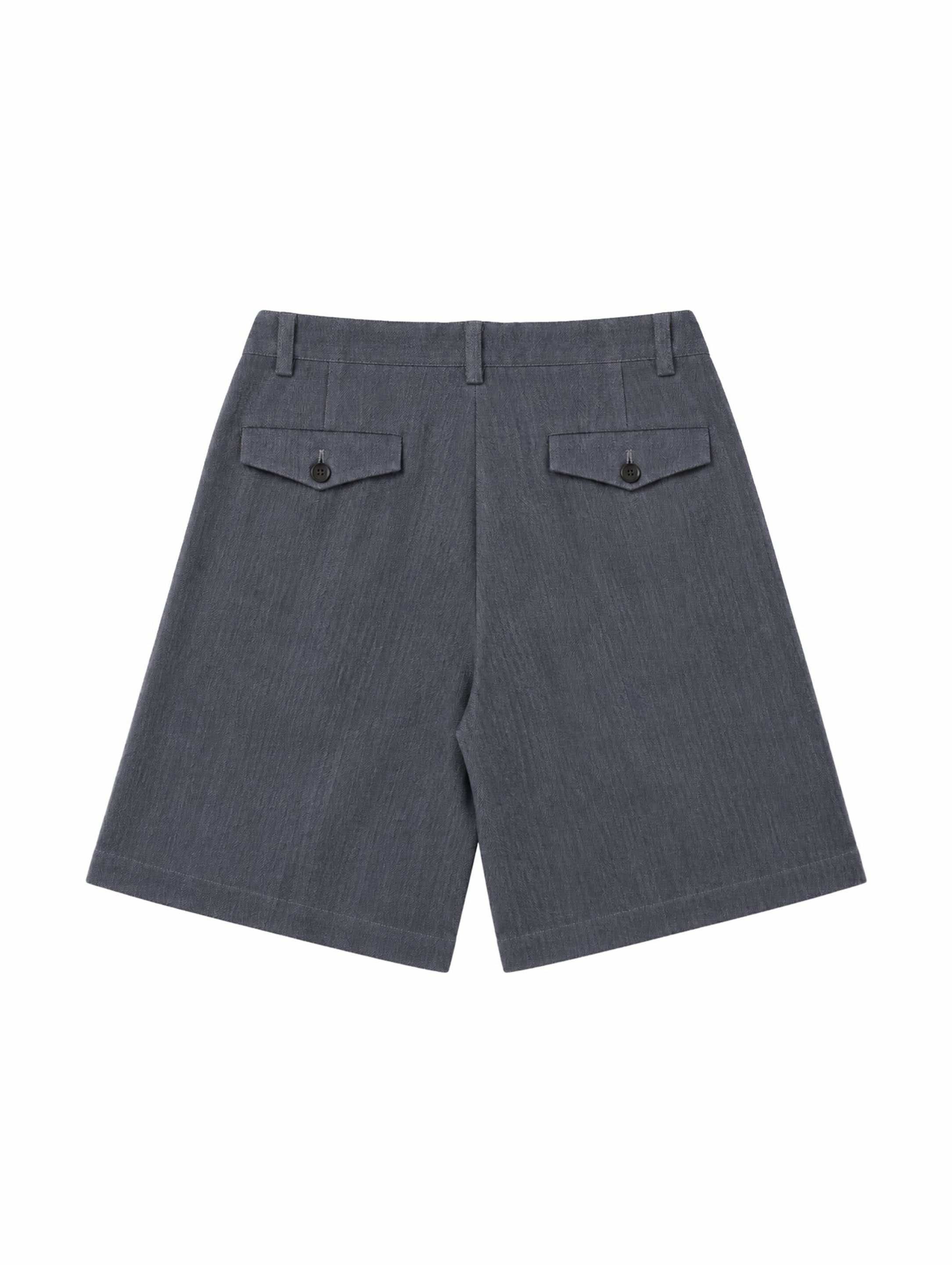 Tailored Double Pleated Shorts - Charcoal