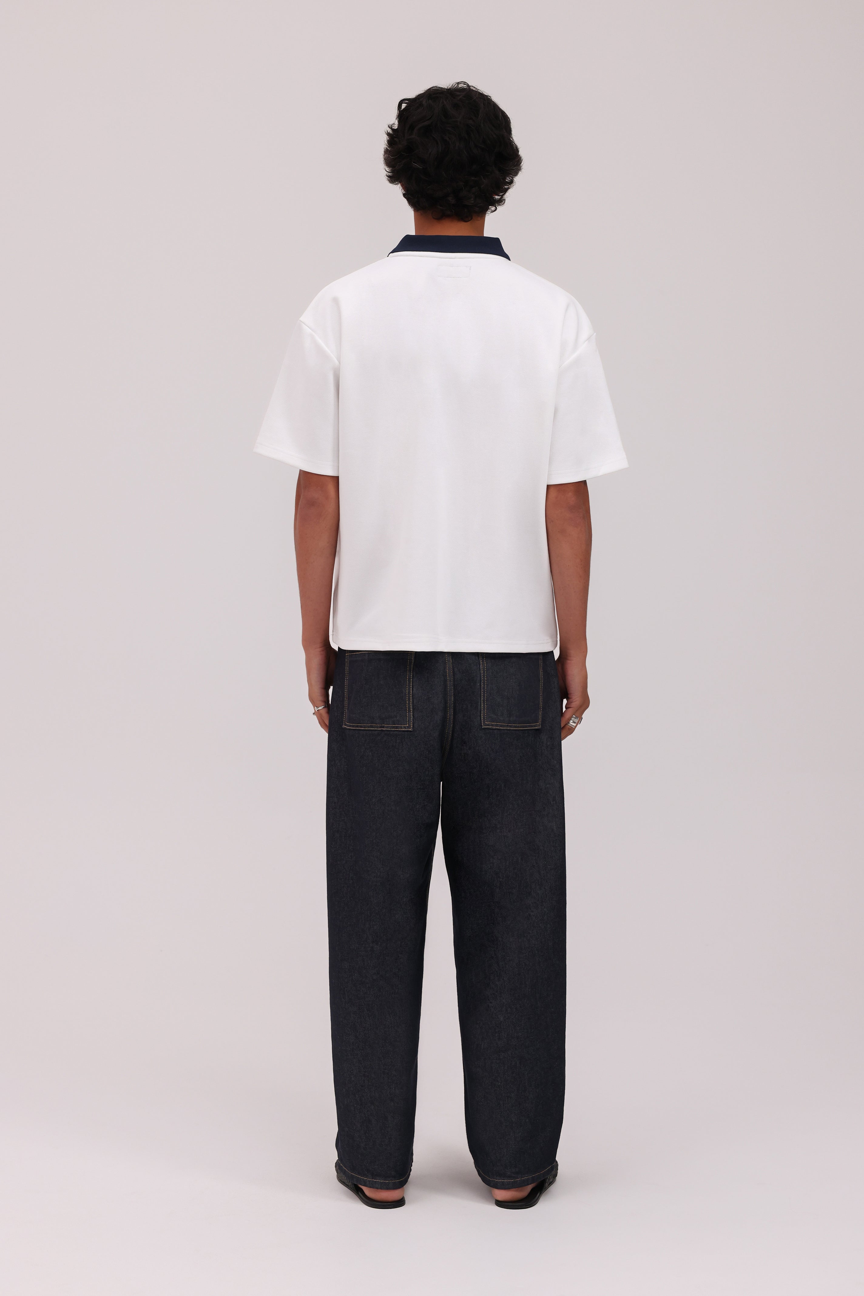 PRE-ORDER | Signature Short Sleeve Polo Shirt - White/Navy