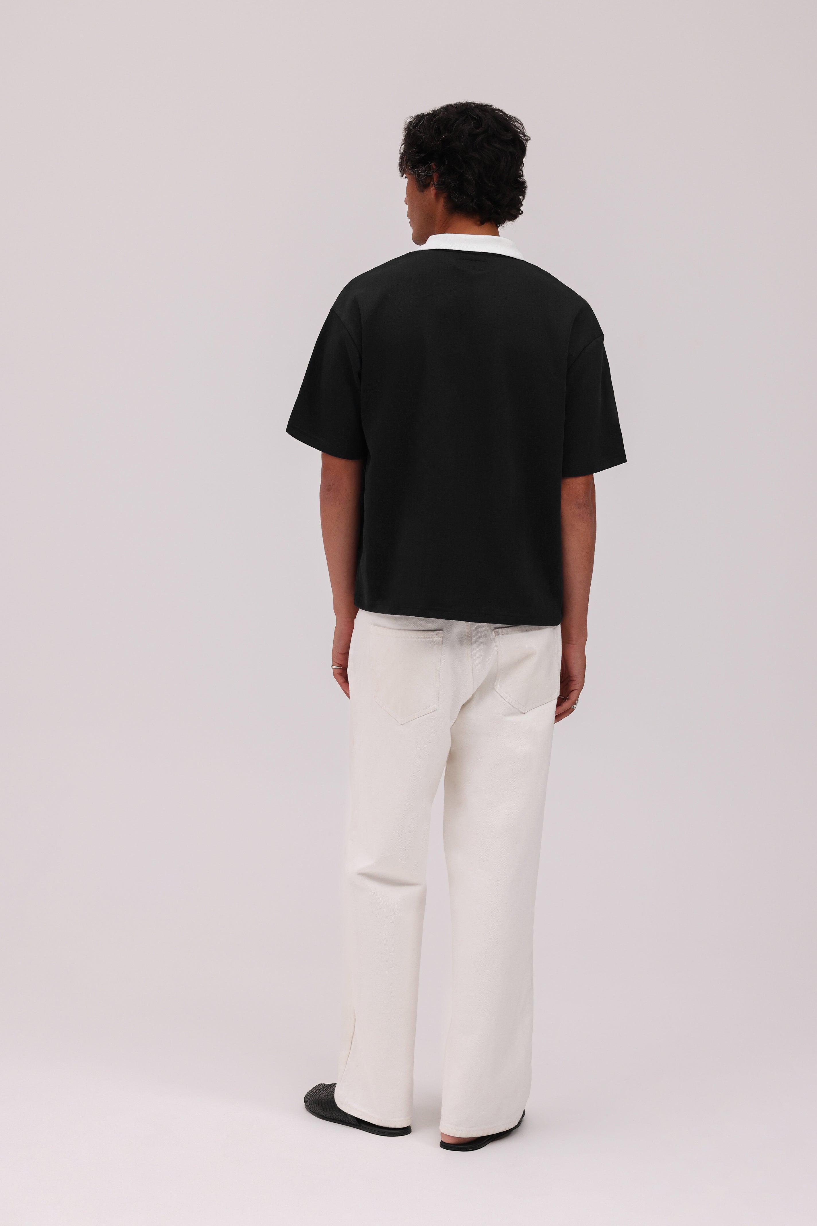 Signature Short Sleeve Polo Shirt - Black/White – VAUCLUSE STUDIOS