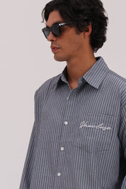 Striped Signature Long Sleeve Shirt - Slate
