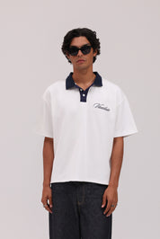 PRE-ORDER | Signature Short Sleeve Polo Shirt - White/Navy