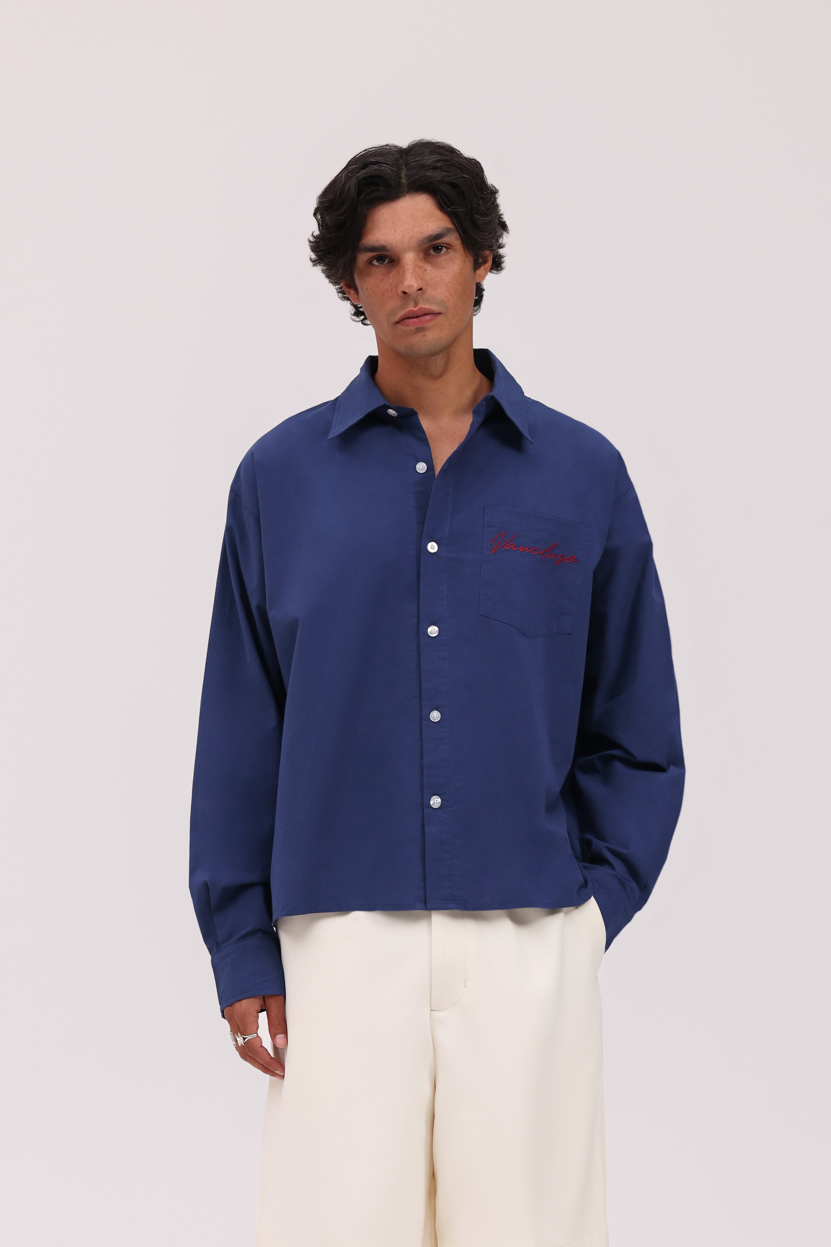 Signature Long Sleeve Shirt - Navy