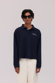 Signature Long Sleeve Polo Shirt - Navy
