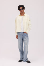Striped Signature Long Sleeve Shirt - Cream/Brown