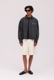 Denim Signature Long Sleeve Shirt - Charcoal