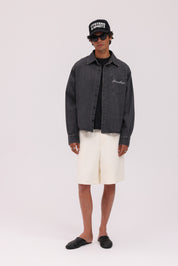 Denim Signature Long Sleeve Shirt - Charcoal