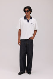 PRE-ORDER | Signature Short Sleeve Polo Shirt - White/Navy