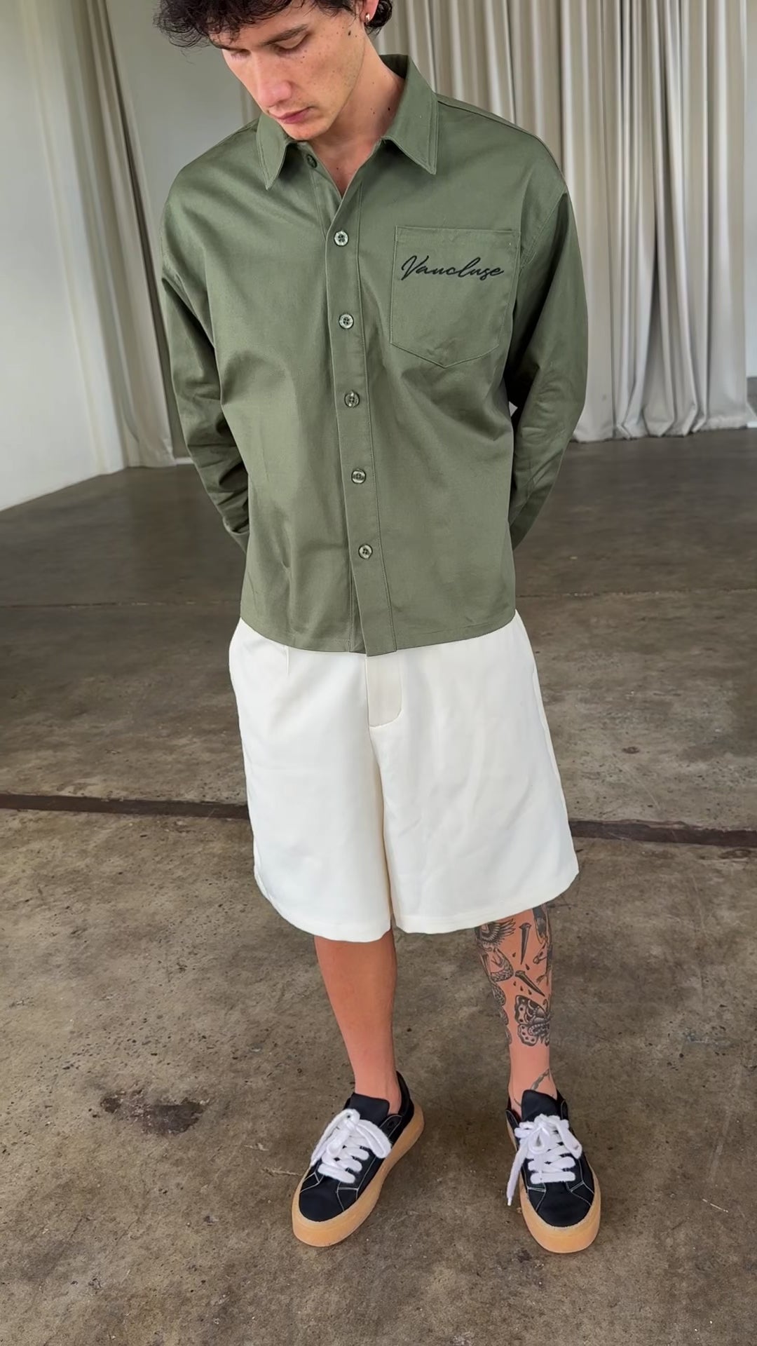 Signature Long Sleeve Over Shirt - Dark Olive