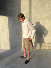 Pleated Shorts - Taupe