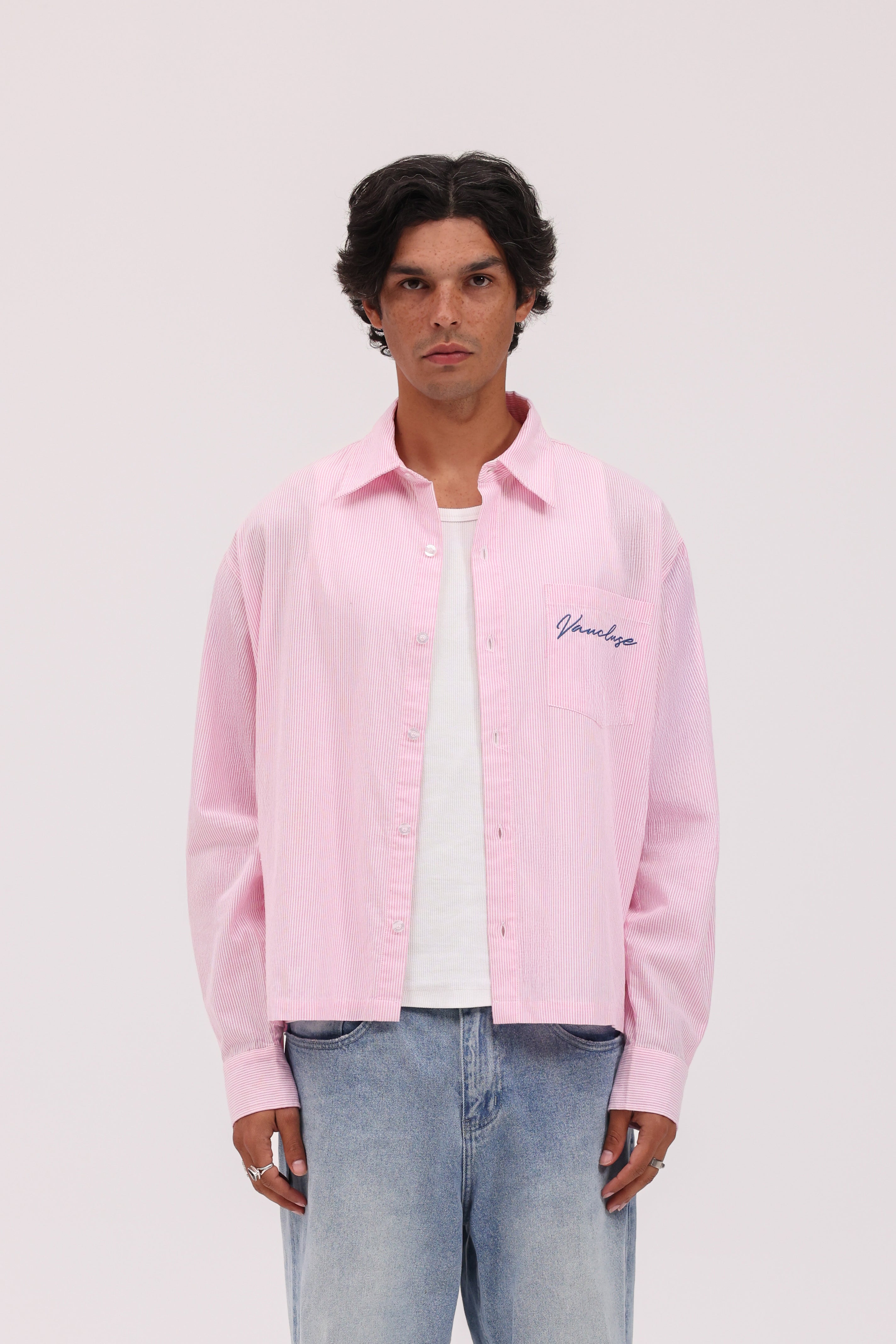 Striped Signature Long Sleeve Shirt - Rose