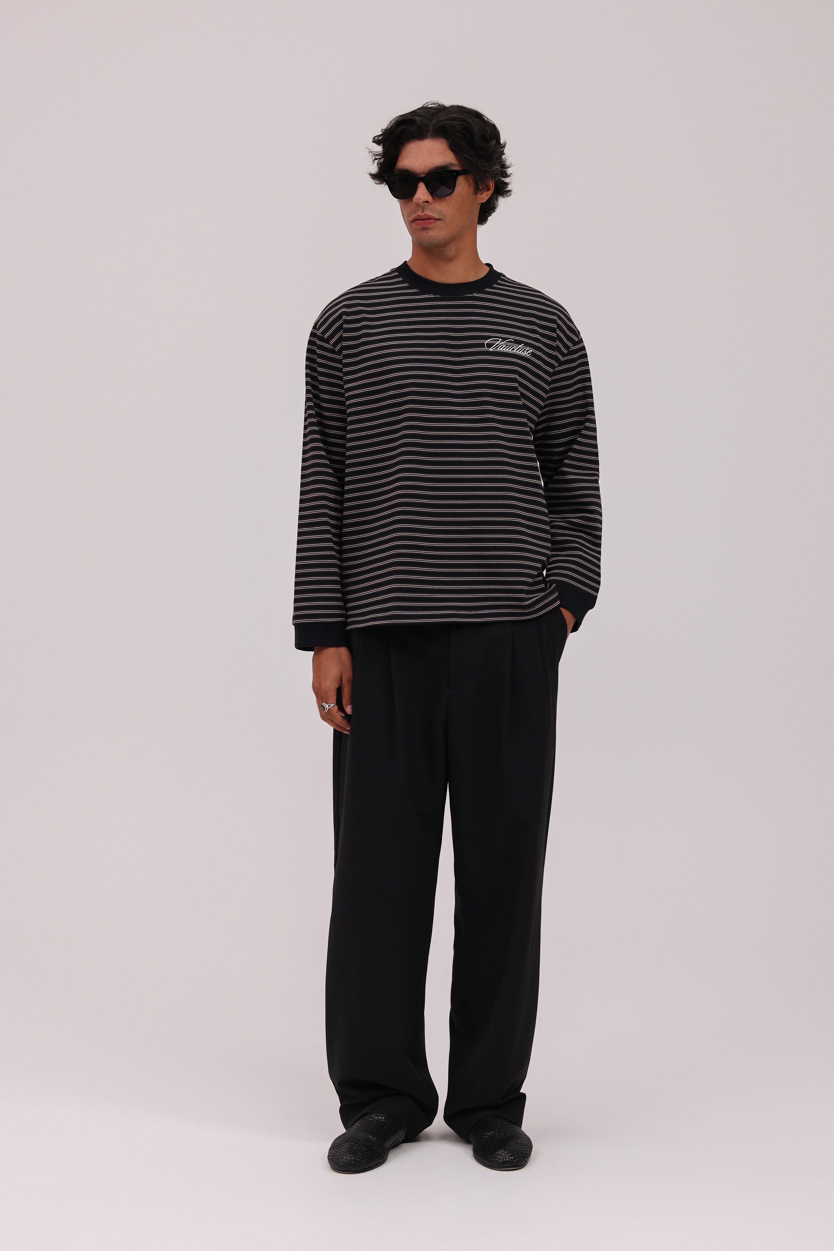 Striped Long Sleeve T-Shirt - Black/White