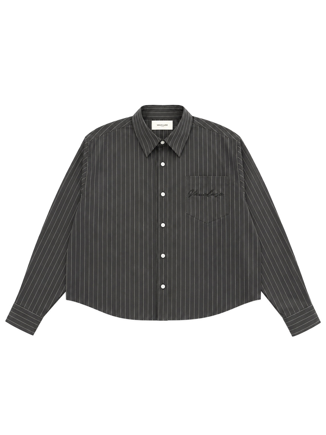Striped Signature Long Sleeve Shirt - Charcoal Pinstripe