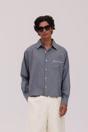 Striped Signature Long Sleeve Shirt - Slate