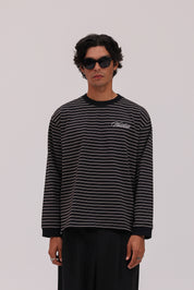 Striped Long Sleeve T-Shirt - Black/White