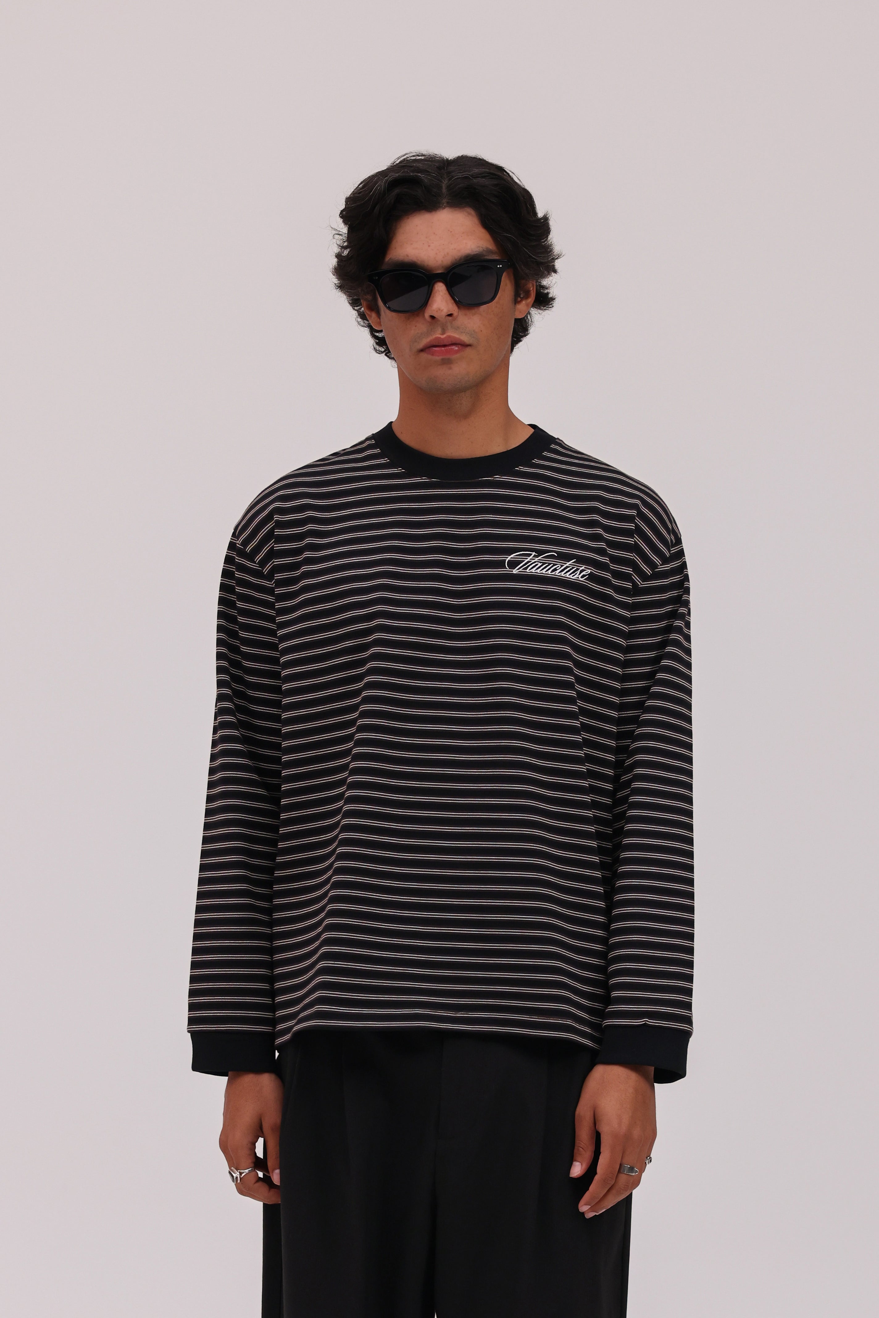 Striped Long Sleeve T-Shirt - Black/White