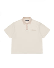 Signature Short Sleeve Two Tone Polo Shirt - Cream/Beige