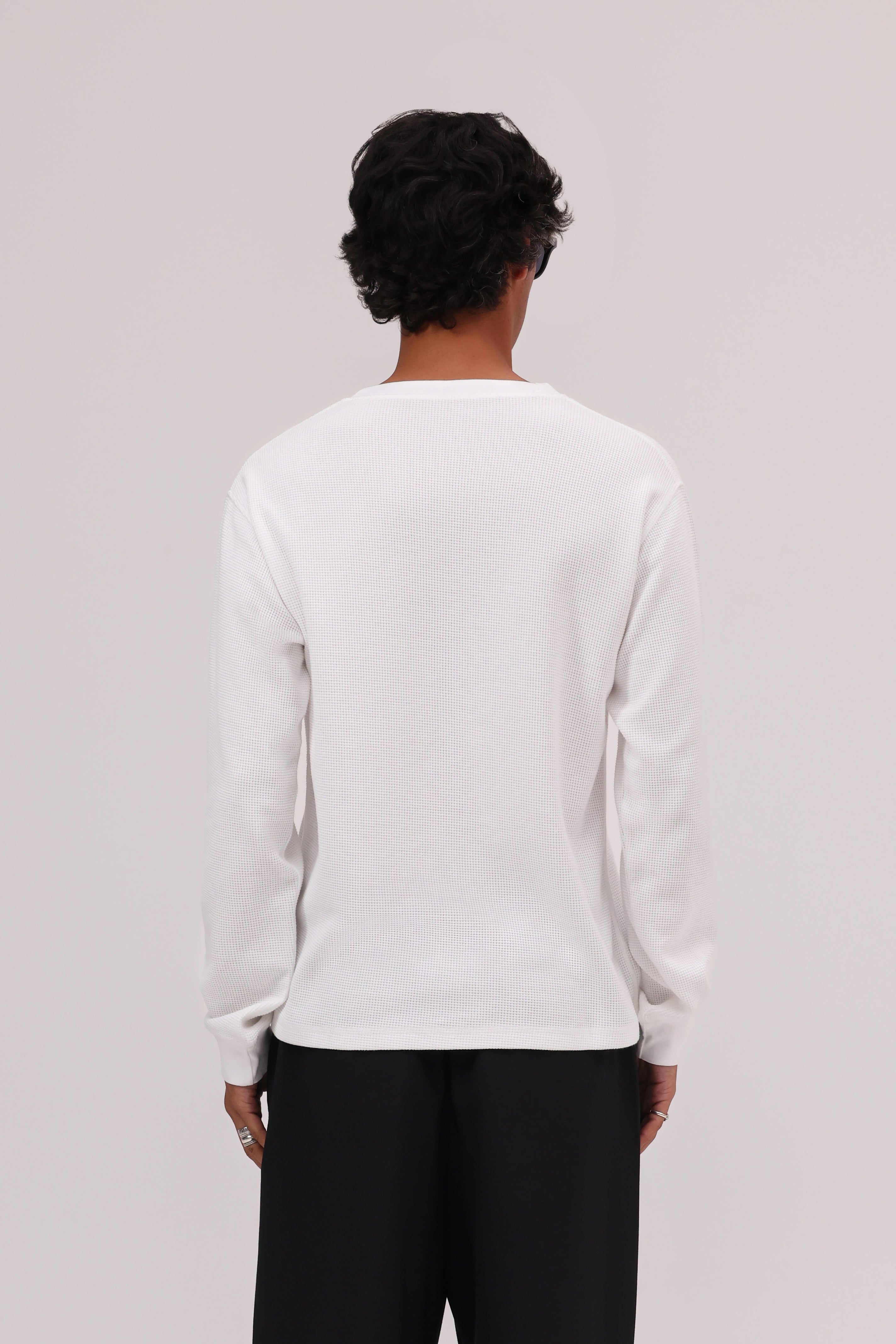Heritage Long Sleeve Waffle - White