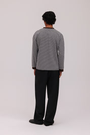 Striped Long Sleeve T-Shirt - Grey/Brown
